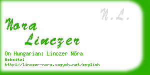 nora linczer business card
